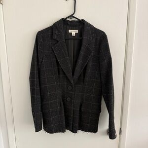 Treasure & Bond Charcoal Grey Blazer with Distressed Detail Medium